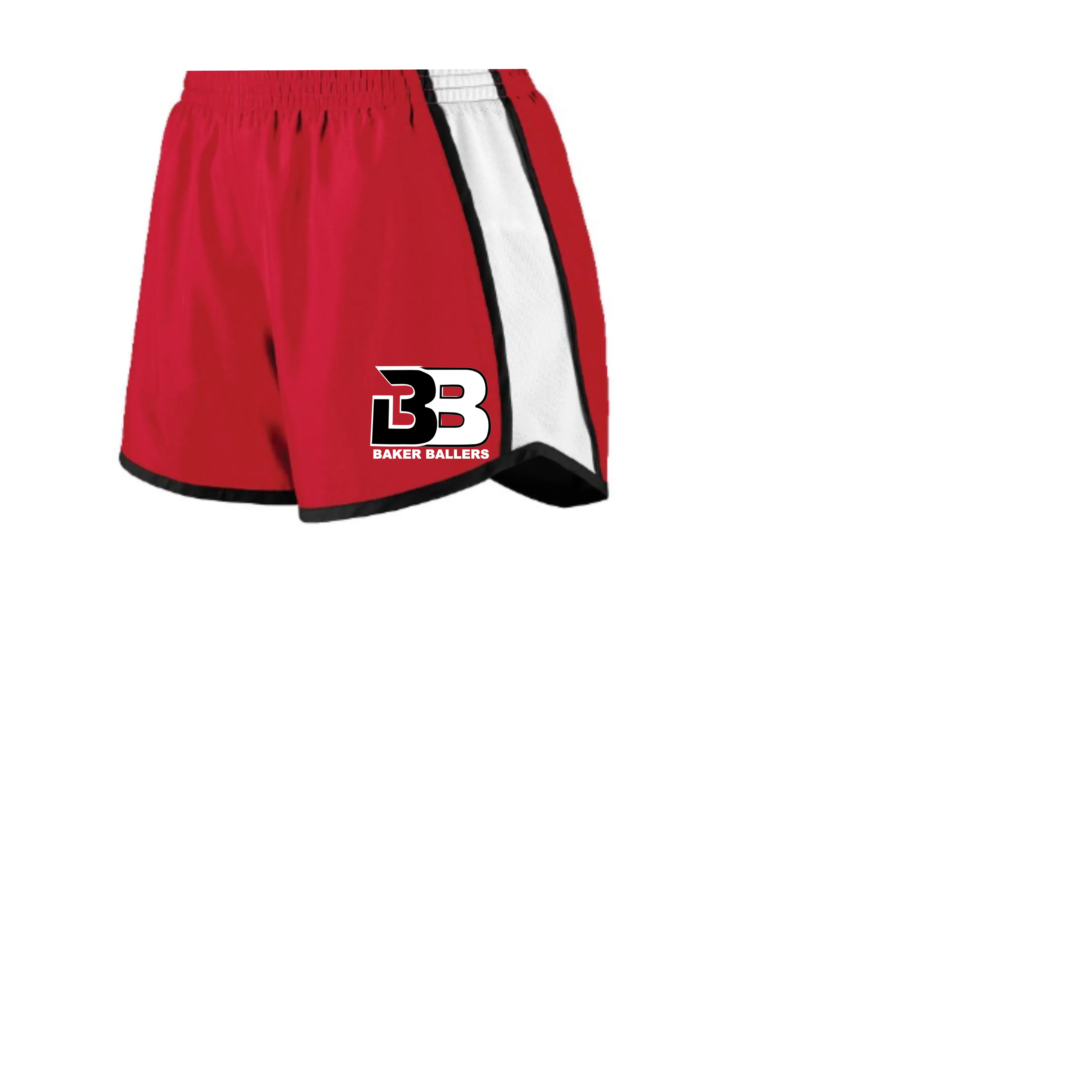 BAKER BALLERS TEAM SHORTS RED GIRLS OR LADIES SIZES