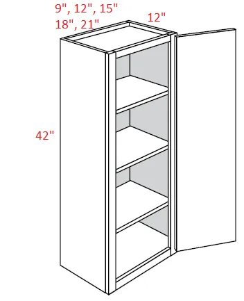 EB02-1242 Elegant Smokey Gray Assembled 12x42 Wall Cabinet