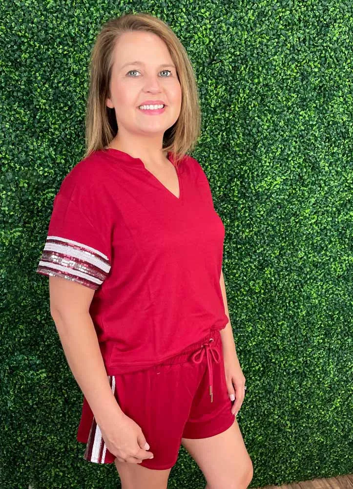 Lauren Set in Crimson and White by Mary Square