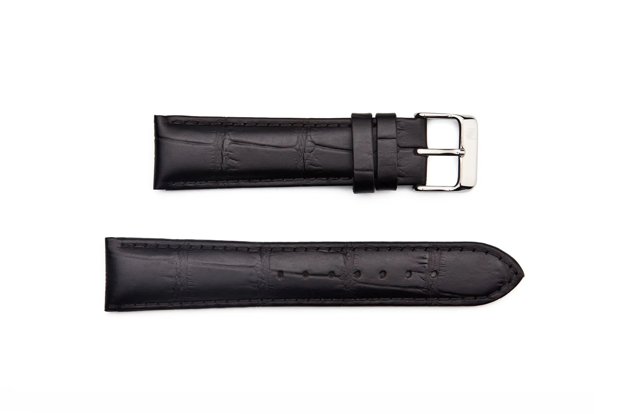 RB8-724 Regular Matte Alligator Grain Leather Watch Band
